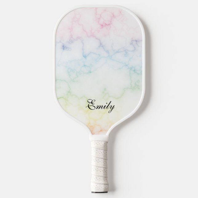 Rainbow Marble Muster Pickleball Paddle (Vorderseite)