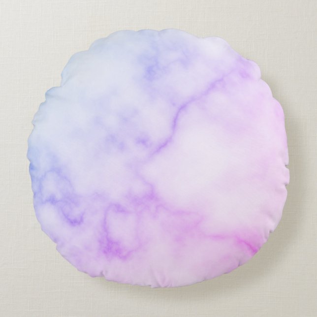 Rainbow Marble Muster Rundes Kissen (Vorderseite)