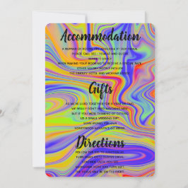 Rainbow Marble zusätzliche Info-Karte Einladung