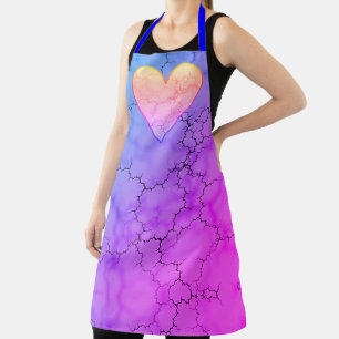 Rainbow Marbled Heart Schürze