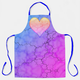 Rainbow Marbled Heart Schürze