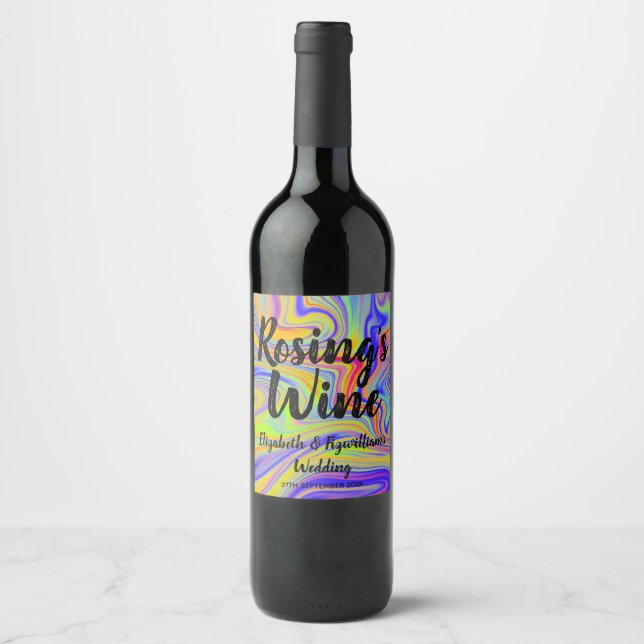 Rainbow Marbling Weinlabel Weinetikett (Vorderseite)