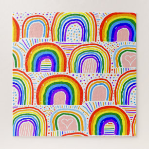 Rainbow Marker Illustration: Childish Seamless Pat
