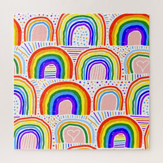 Rainbow Marker Illustration: Childish Seamless Pat (Vertikal)
