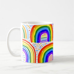 Rainbow Marker Illustration: Childish Seamless Pat Kaffeetasse
