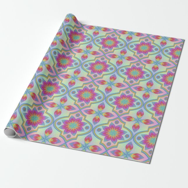 Rainbow Marrakesh Pattern Geschenkpapier (Ungerollt)