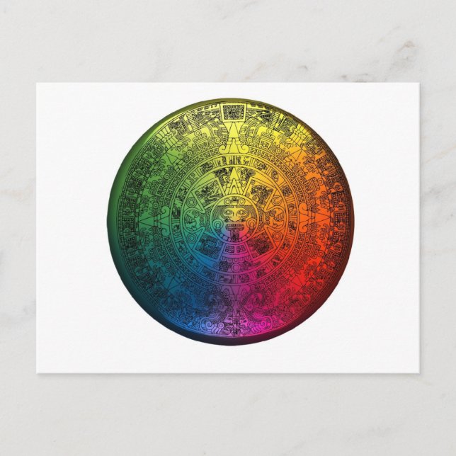Rainbow Mayan Calendar Postkarte (Vorderseite)
