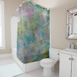 Rainbow Mehrfarbig Crystal Rock Marble Duschvorhang