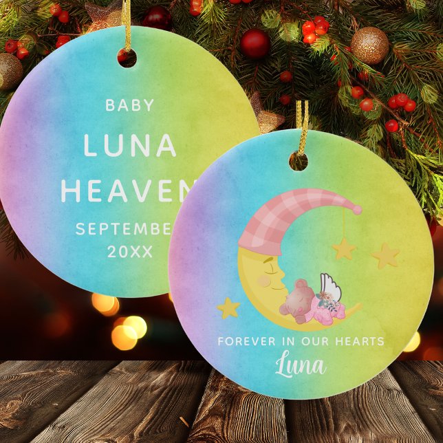 Rainbow Memorial Girl Baby Verlust Weihnachten Keramik Ornament (Rainbow Memorial Girl Baby Loss Christmas Ceramic Ornament
)