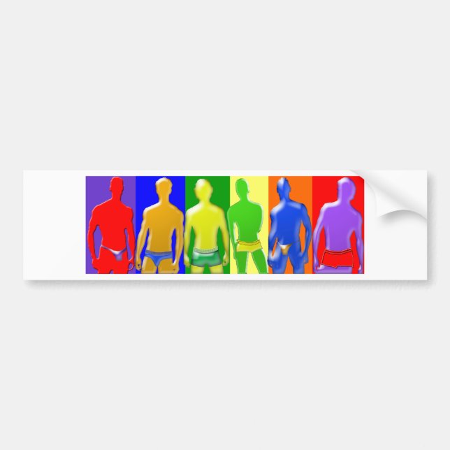 Rainbow Men Autoaufkleber (Vorne)