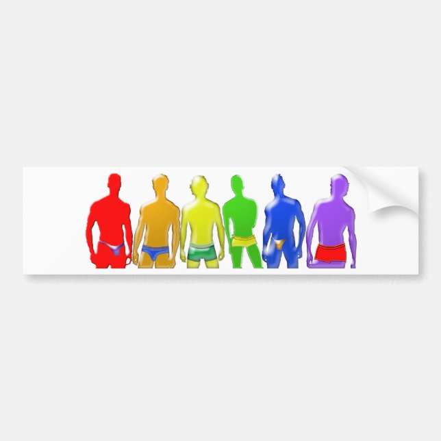 Rainbow Men Autoaufkleber (Vorne)