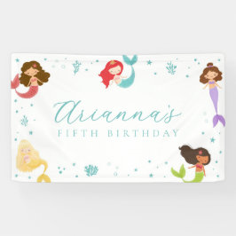 Rainbow Mermaid Birthday Banner