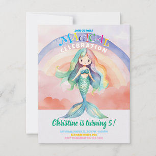 Rainbow Mermaid Flat Card