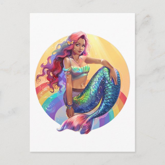 Rainbow Mermaid Postkarte (Vorderseite)