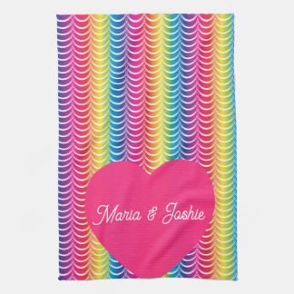 Rainbow Mermaid Pride Heart Geschirrtuch