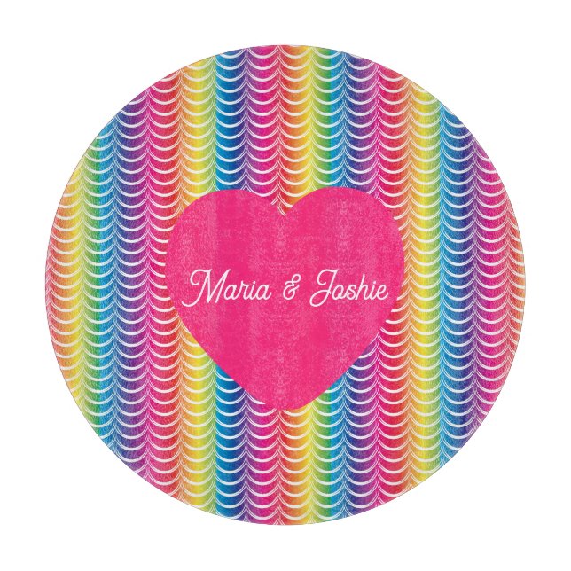 Rainbow Mermaid Pride Heart Schneidebrett (Vorderseite)