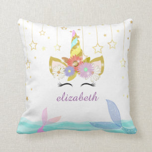 Rainbow mermaid unicorn werfen Kissen