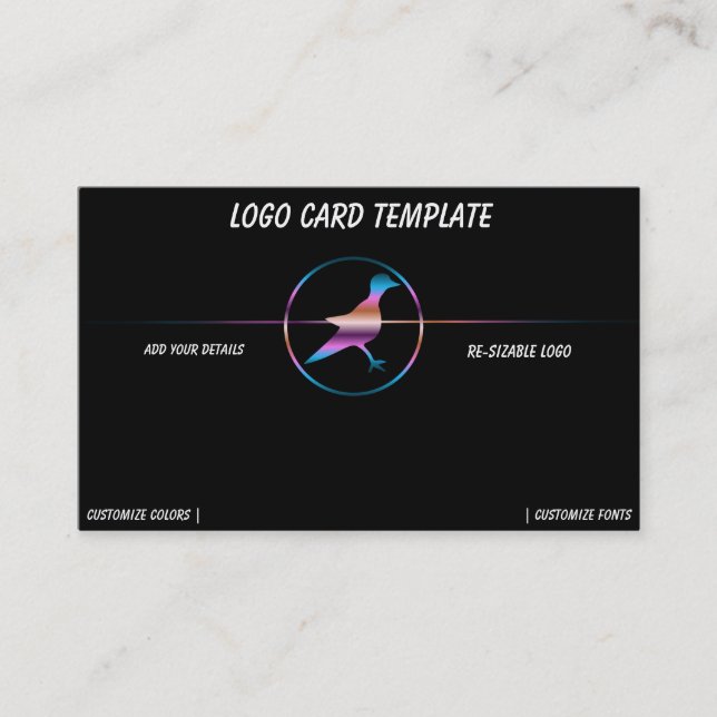 Rainbow Metallic Bird-Logo Visitenkarte (Vorderseite)