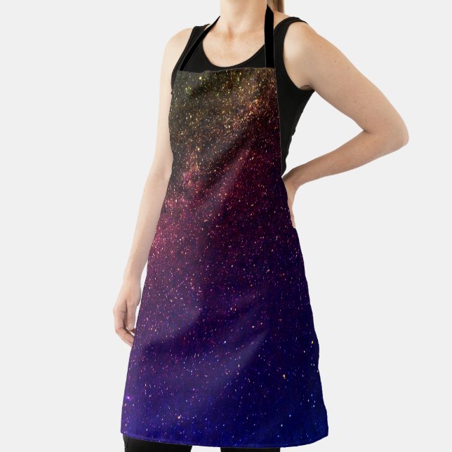 Rainbow Milky Way Starry Cosmic Galaxy Stars Dark Schürze (InSitu)