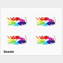 Rainbow Modern Strip LGBT Rechteckiger Aufkleber