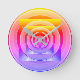 Rainbow Moderne Abstrakte Kunst Runde Wanduhr