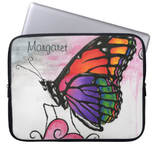 Rainbow Monarch Butterfly Original Fantasy Art Laptopschutzhülle