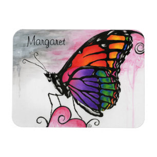 Rainbow Monarch Butterfly Original Fantasy Art Magnet