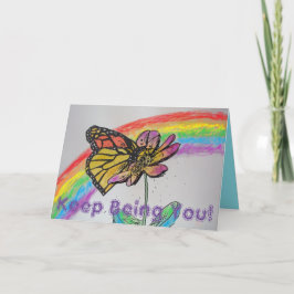 Rainbow Monarch Butterfly Painting You Card Karte