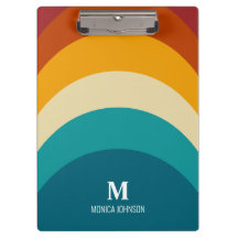 Rainbow Monogram Individuelle Name Retro Sunset St