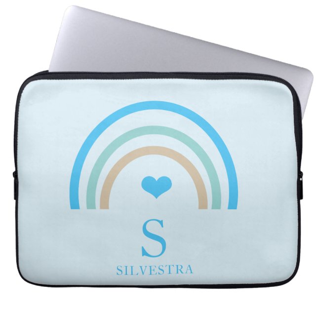 Rainbow Monogram Laptopschutzhülle (Vorderseite)
