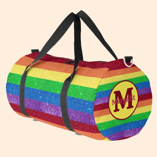 Rainbow Monogram Strip Large Duffel Bag Duffle Bag (Von Creator hochgeladen)