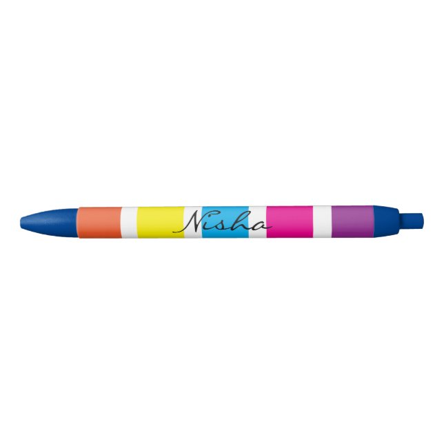 Rainbow Monogram Teacher Kids Kugelschreiber (Vorderseite)