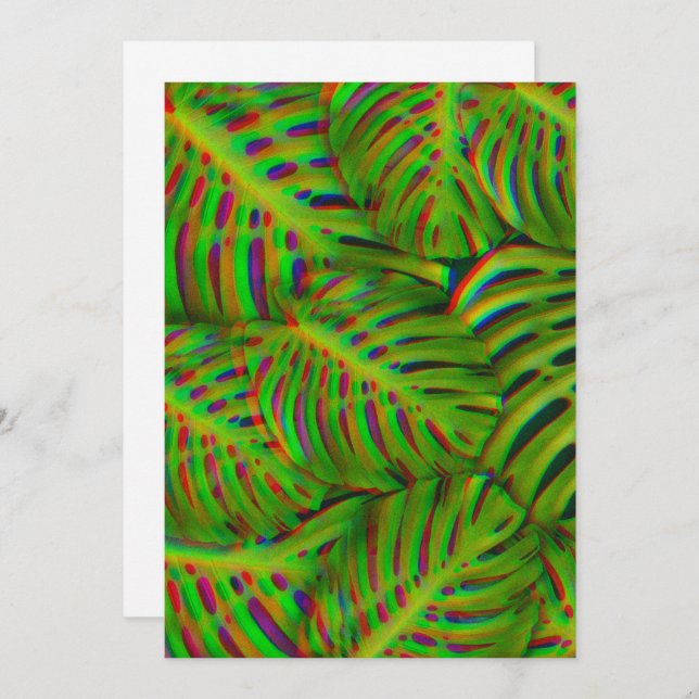 Rainbow Monstera Blätter Postkarte (Vorne/Hinten)