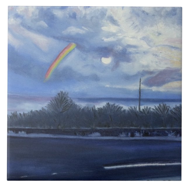 Rainbow Moon Flagler Beach, Fl Keramik Tile, 6x6" Fliese (Vorderseite)
