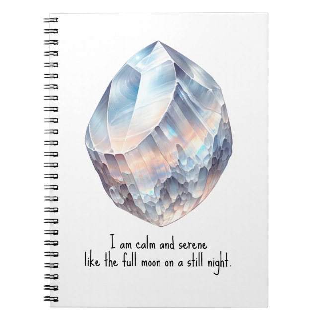 Rainbow Moonstone Moon Energy Kristallzauber Notizblock (Vorderseite)
