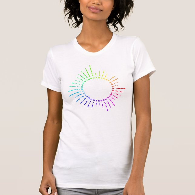 Rainbow Morse Code T-Shirt (Vorderseite)
