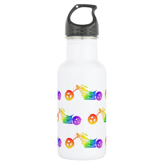 Rainbow Mortocycle Trinkflasche (Vorderseite)