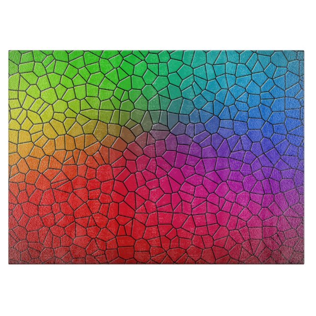 Rainbow Mosaic Tiles Schneidebrett (Vorderseite)