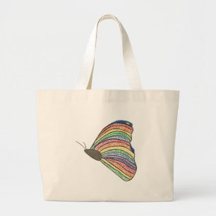Rainbow Mosaik Butterfly Leinwand Tragetaschen