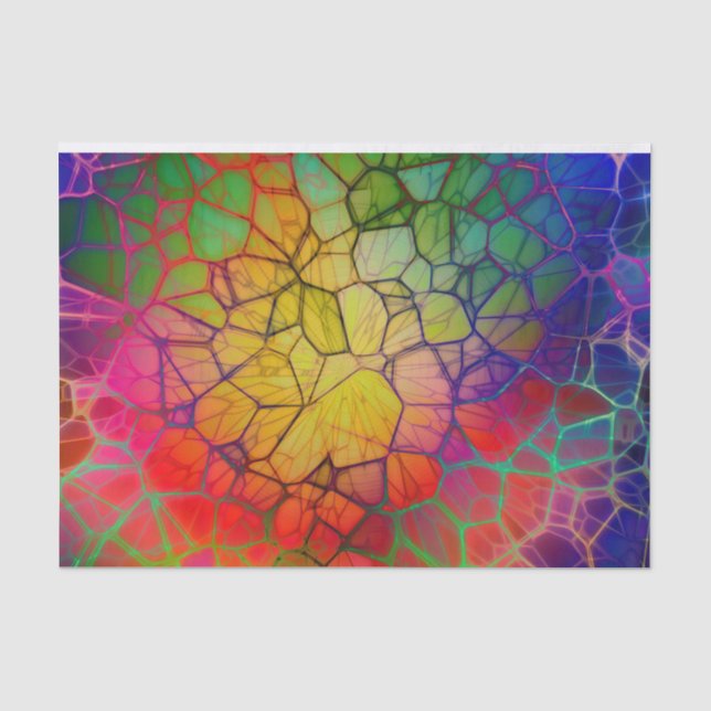 Rainbow Mosaik gestanzter Glass Look Seidenpapier (Vorderseite)