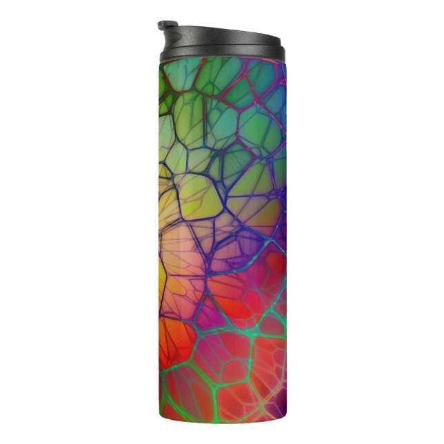 Rainbow Mosaik gestanzter Glass Look Thermosbecher (Nach rechts gedreht)