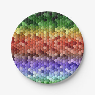 Rainbow Mosaik Muster Pappteller