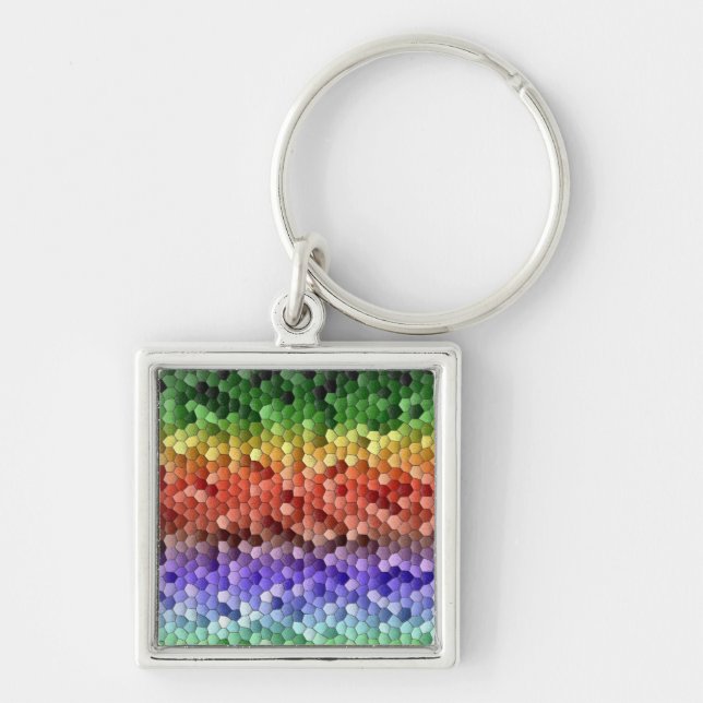Rainbow Mosaik Muster Schlüsselanhänger (Vorne)