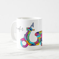 Rainbow Motor Scooter Moped Personalisiert