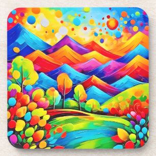 Rainbow Mountains Abstrakt Landschaft Getränkeuntersetzer