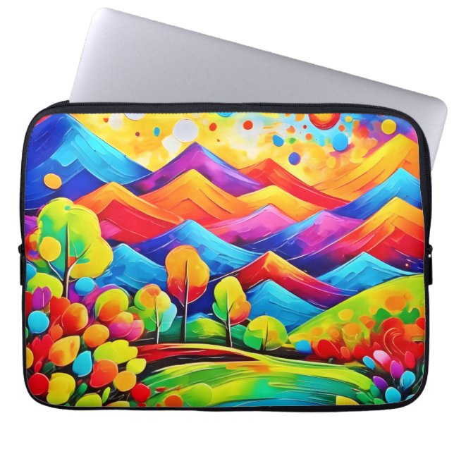 Rainbow Mountains Abstrakt Landschaft Laptopschutzhülle (Vorderseite)