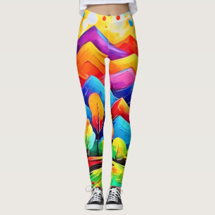 Rainbow Mountains Abstrakt Landschaft Leggings