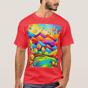 Rainbow Mountains Abstrakt Landschaft T-Shirt