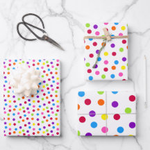 Rainbow Multi Color Confetti Polka Dots