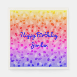 Rainbow Multicfarbenes festes Personalisiertes Par Serviette